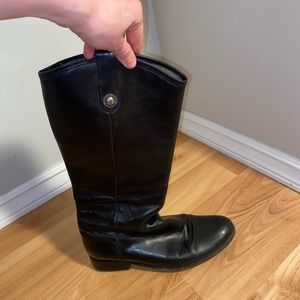 Black leather Knee height Frye boots